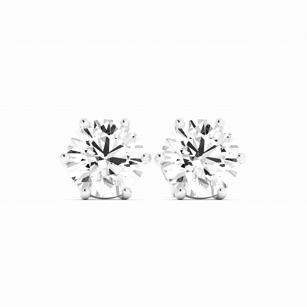 0.5ct Natural Diamond Round 5mm Stud 18K White Gold Earring