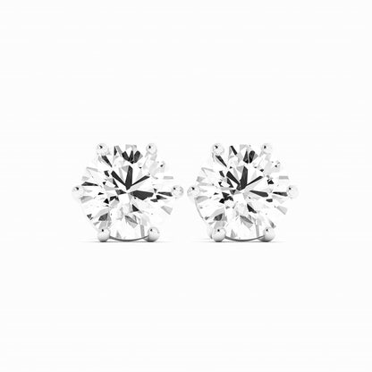 0.5ct Natural Diamond Round 5mm Stud 18K White Gold Earring