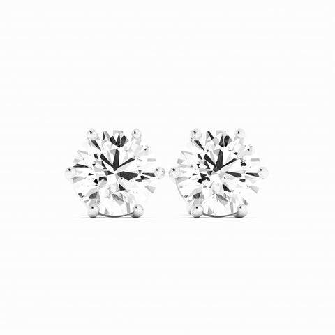 0.5ct Natural Diamond Round 5mm Stud 18K White Gold Earring