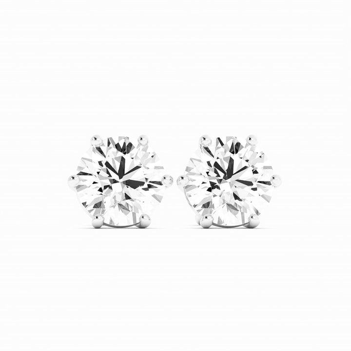 Round Natural Diamond 5mm Stud Earrings