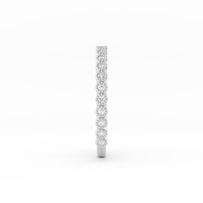 18K White Gold Round Three Quarter Milgrain Lab Grown Diamond Wedding Band