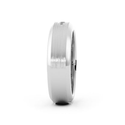 18K White Gold Round Triple Lab Grown Diamond Wedding Band