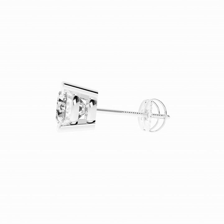 3.87ct Moissanite Round Large Stud 18K White Gold Earring