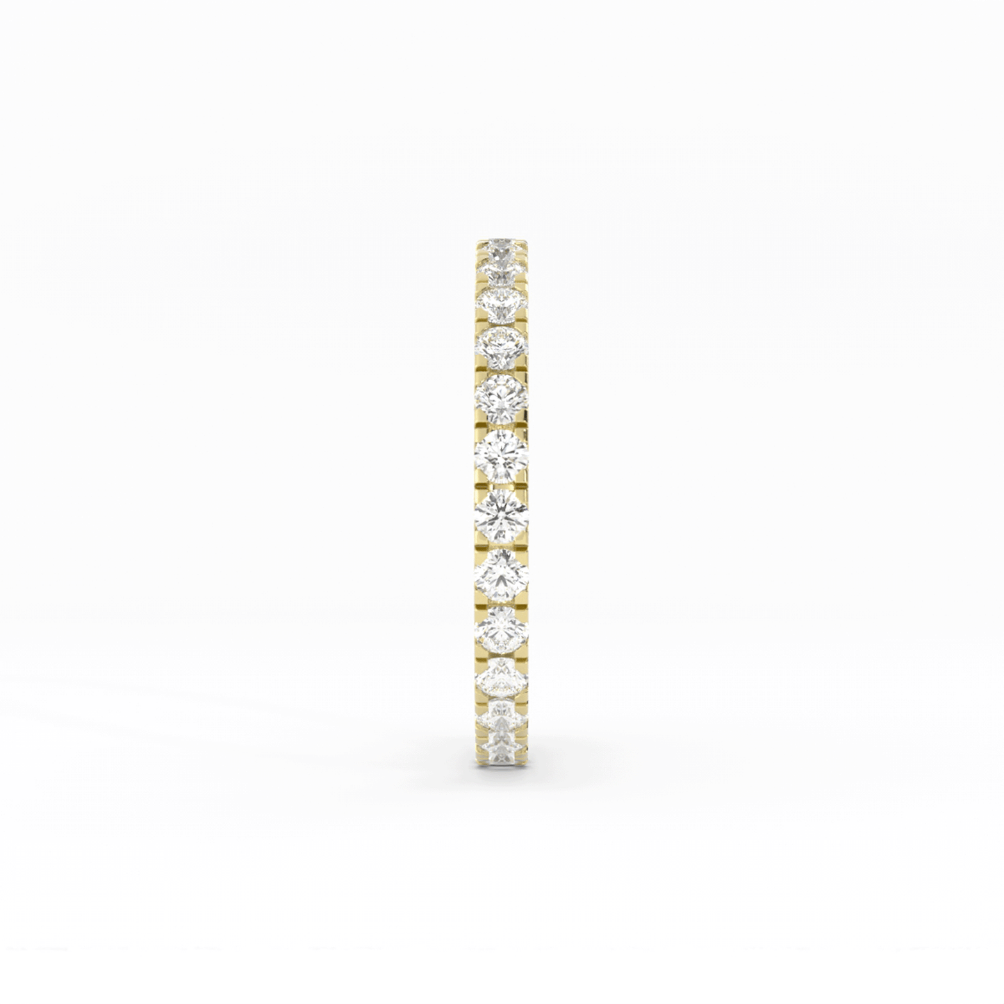 18K Yellow Gold Round Eternity Lab Grown Diamond Wedding Band