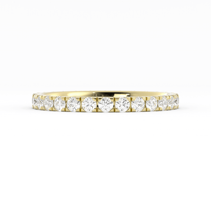 18K Yellow Gold Round Eternity Lab Grown Diamond Wedding Band