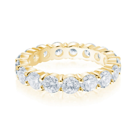 18K Yellow Gold Round Eternity Lab Grown Diamond Wedding Band
