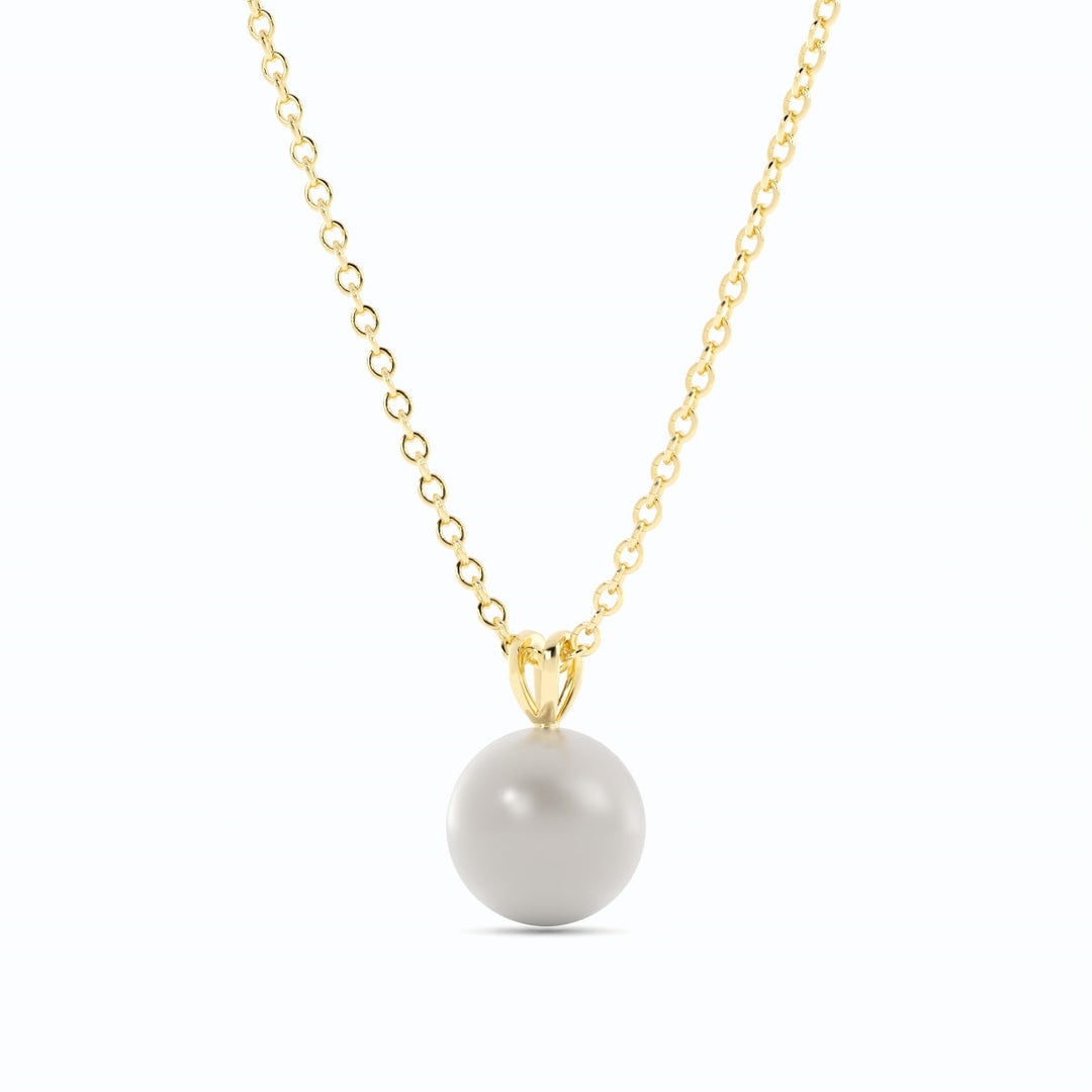Akoya Pearl 2 ct. Solitaire Pendant Necklace 18k Yellow Gold-3