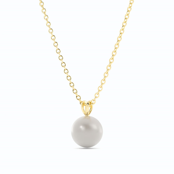 Akoya Pearl 2 ct. Solitaire Pendant Necklace 18k Yellow Gold-3