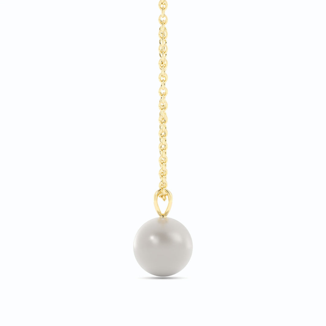Akoya Pearl 2 ct. Solitaire Pendant Necklace 18k Yellow Gold-4
