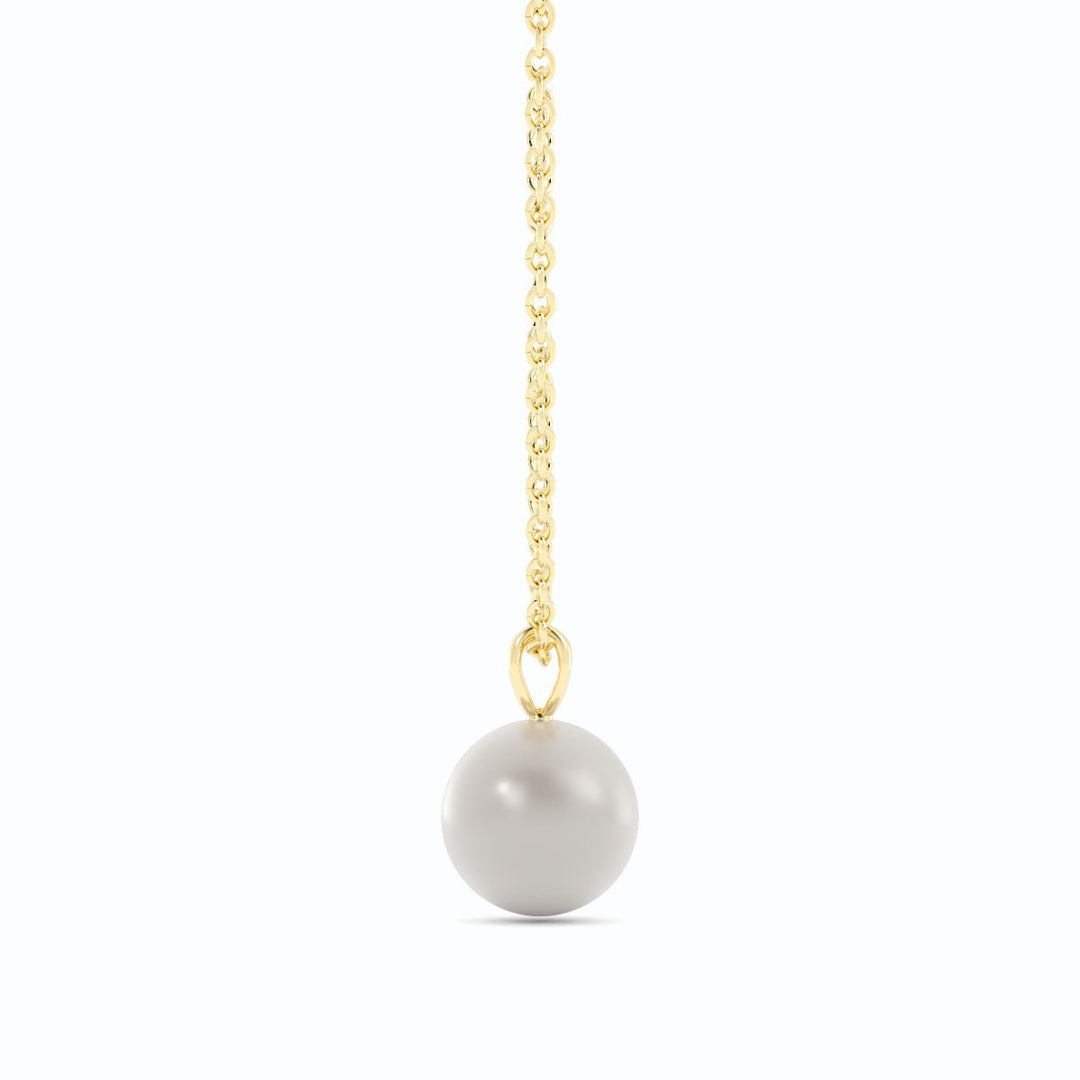 2.0ct Pearl Solitaire Pendant Akoya 18K Yellow Gold Necklace