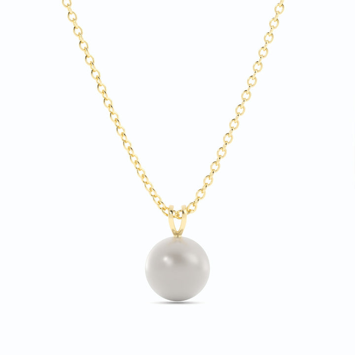 Akoya Pearl 2 ct. Solitaire Pendant Necklace 18k Yellow Gold-1