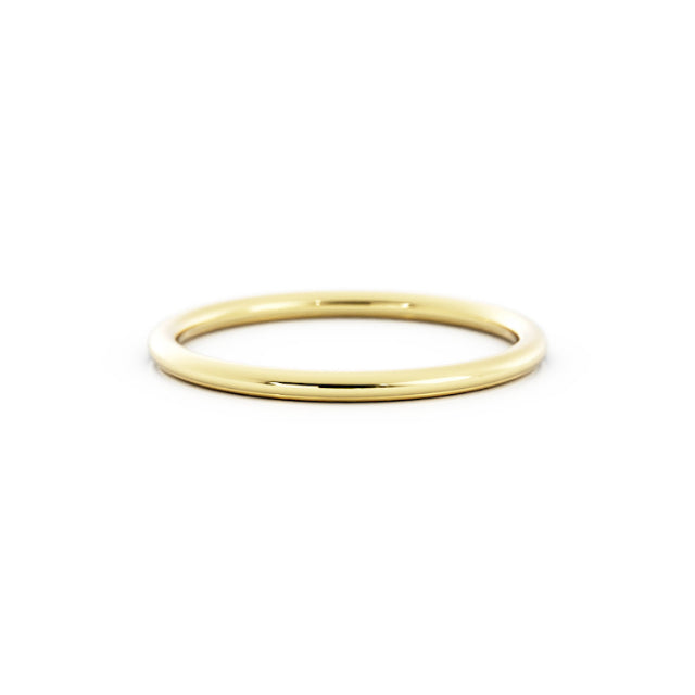 18K Yellow Gold High Polish Domed 1.5mm Wedding Band