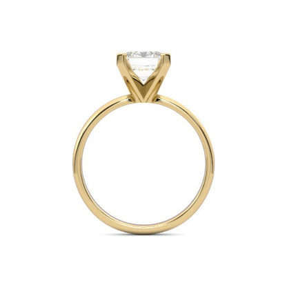 1.67ct Moissanite Emerald Solitaire 18K Yellow Gold Engagement Ring