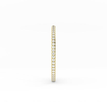 18K Yellow Gold Round Lab Grown Diamond Eternity 1.7mm Wedding Band