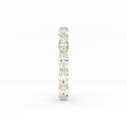 18K Yellow Gold Lab Grown Diamond Oval Eternity 2.67mm Wedding Band