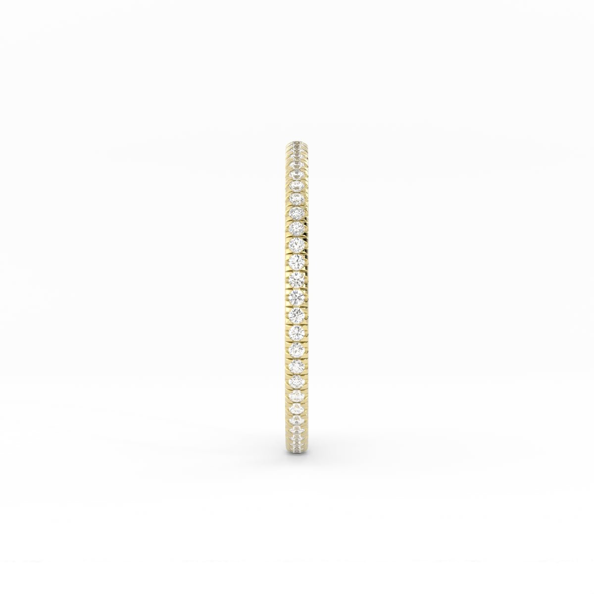 18K Yellow Gold Moissanite Eternity 1.7mm Wedding Band