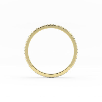 18K Yellow Gold Moissanite Eternity 1.7mm Wedding Band