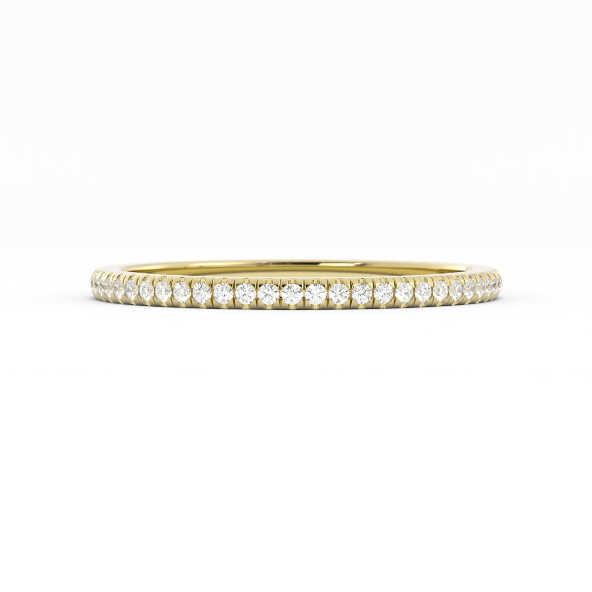 18K Yellow Gold Moissanite Eternity 1.7mm Wedding Band