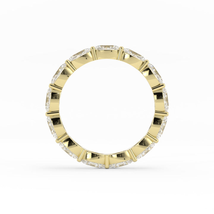 18K Yellow Gold Natural Diamond Oval Eternity 2.67mm Wedding Band