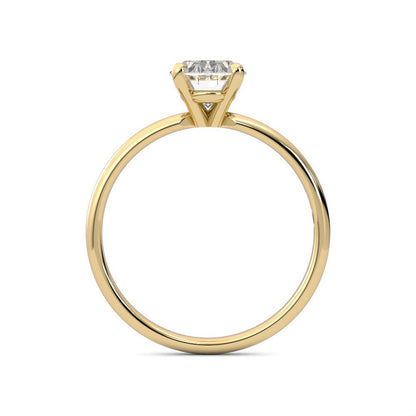 1.09ct Moissanite Oval Solitaire 18K Yellow Gold Engagement Ring