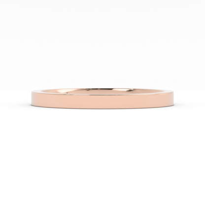 14K Rose Gold 2mm  Flat Comfort Fit Wedding Band