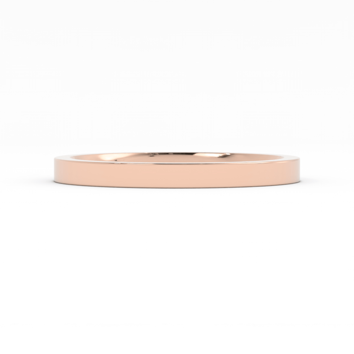 18K Rose Gold 2mm  Flat Comfort Fit Wedding Band