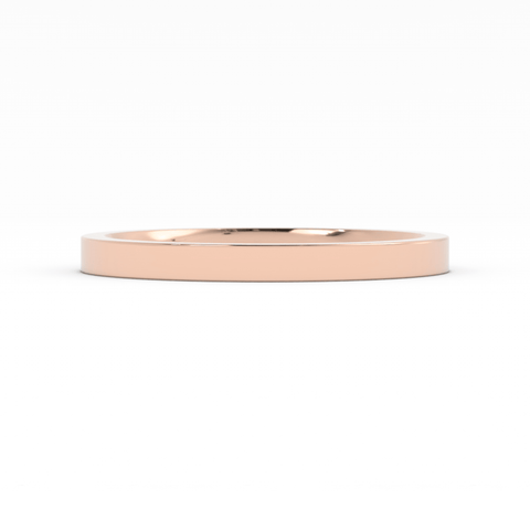 18K Rose Gold 2mm  Flat Comfort Fit Wedding Band
