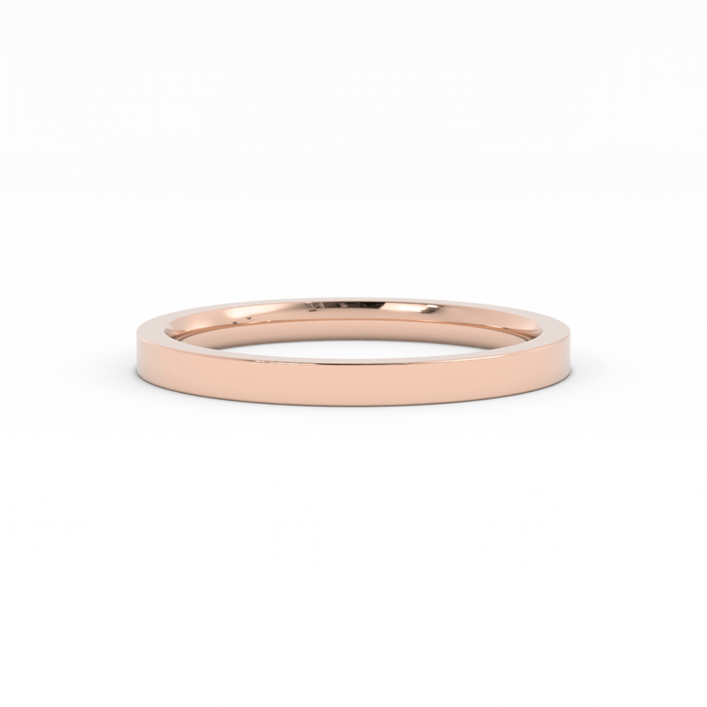 10K Rose Gold 2mm  Flat Comfort Fit Wedding Band