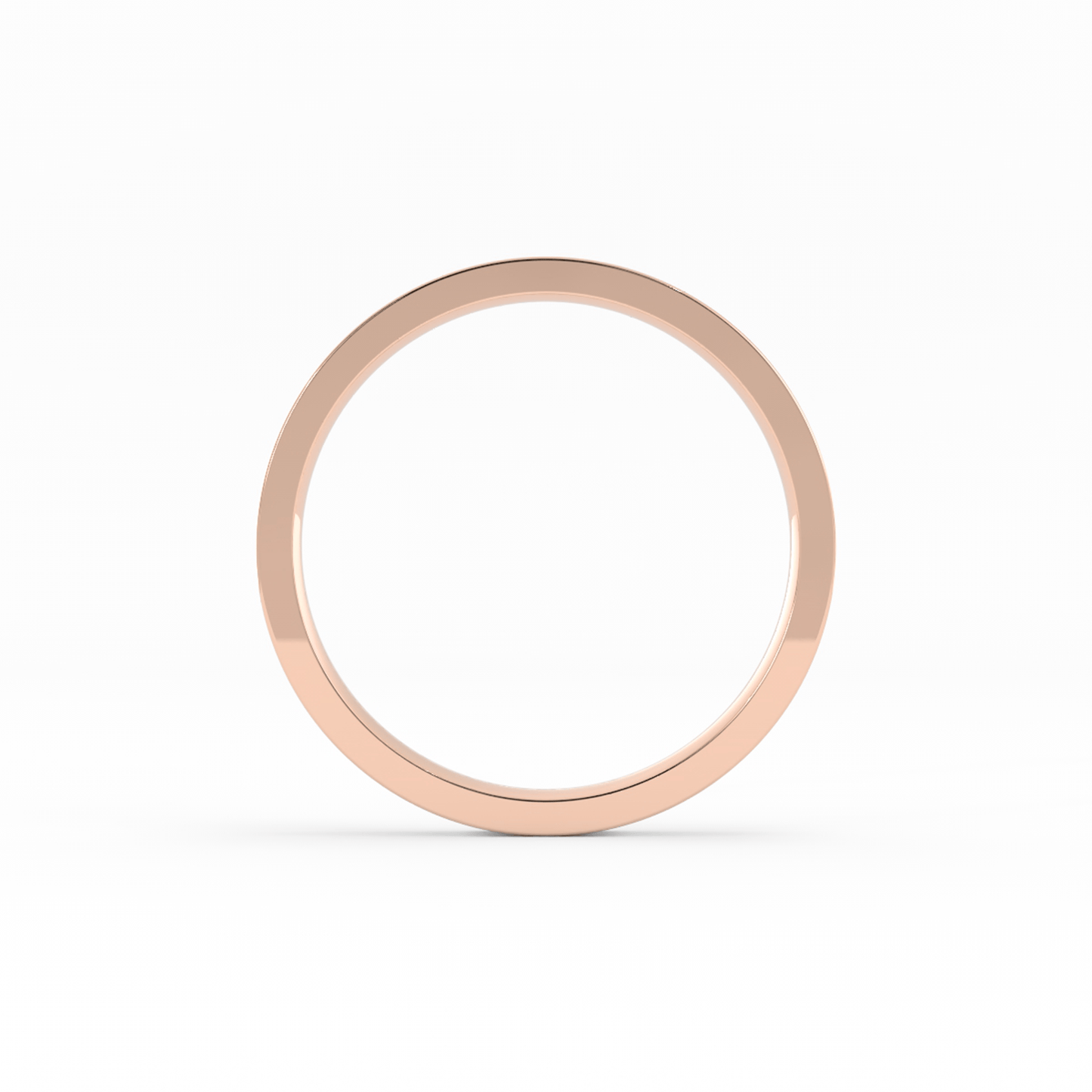10K Rose Gold 2mm  Flat Comfort Fit Wedding Band