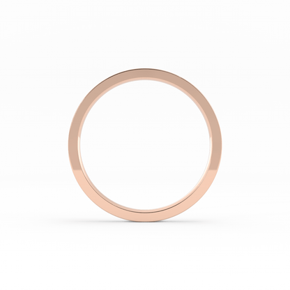 18K Rose Gold 2mm  Flat Comfort Fit Wedding Band