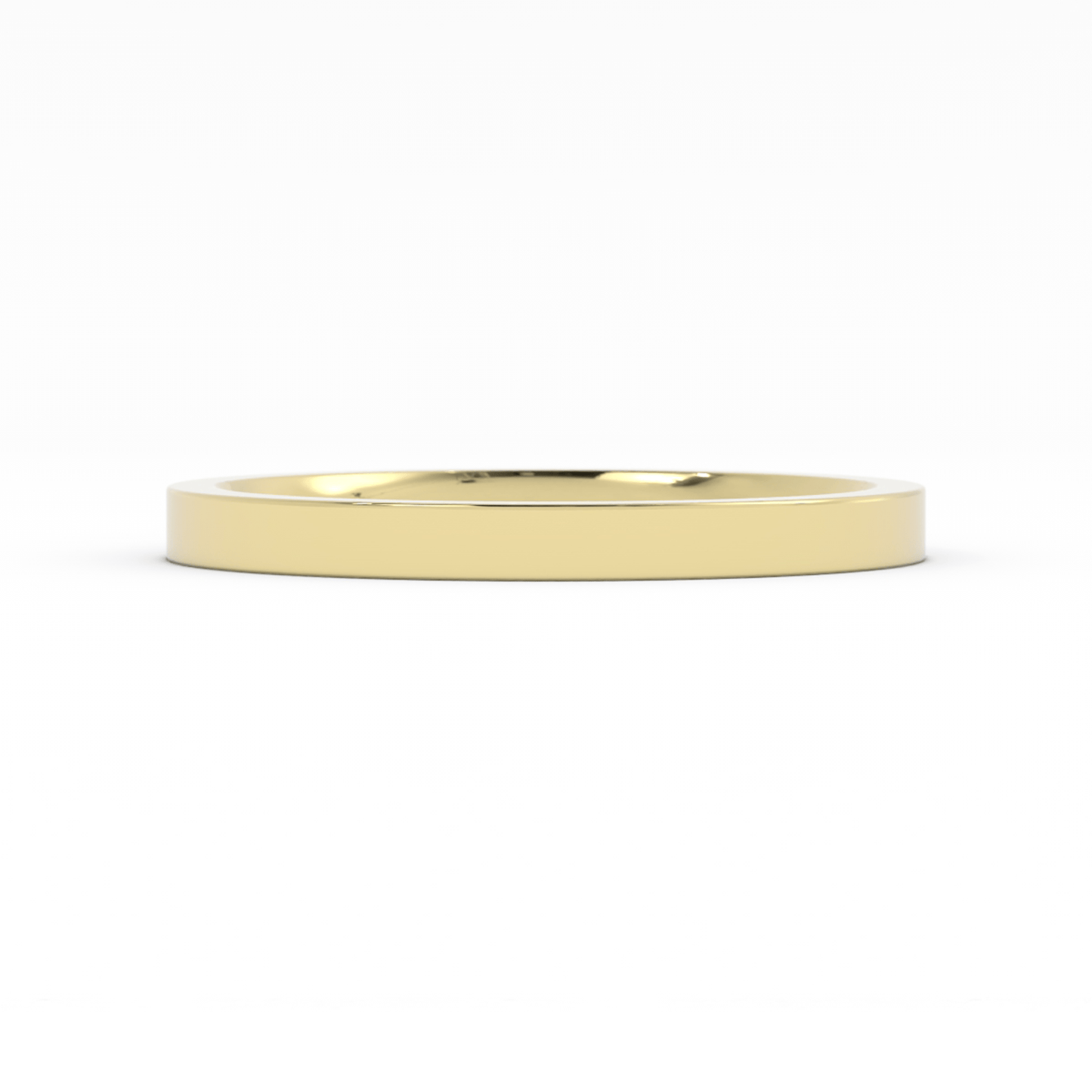 18K Yellow Gold 2mm  Flat Comfort Fit Wedding Band