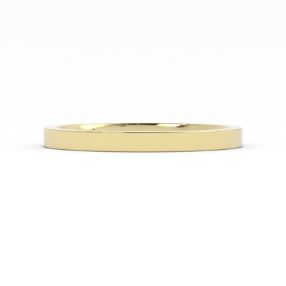 18K Yellow Gold 2mm  Flat Comfort Fit Wedding Band
