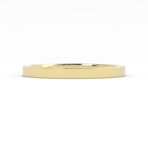 18K Yellow Gold 2mm  Flat Comfort Fit Wedding Band