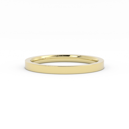 18K Yellow Gold 2mm  Flat Comfort Fit Wedding Band