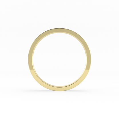 18K Yellow Gold 2mm  Flat Comfort Fit Wedding Band