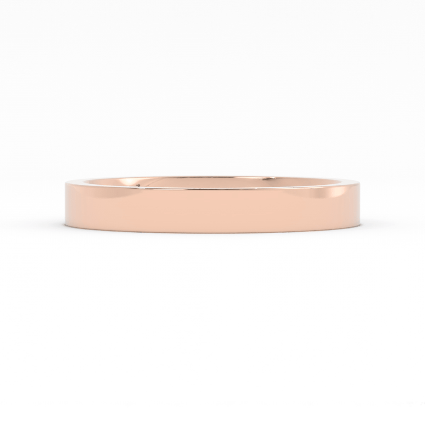 10K Rose Gold 3mm  Flat Comfort Fit Wedding Band
