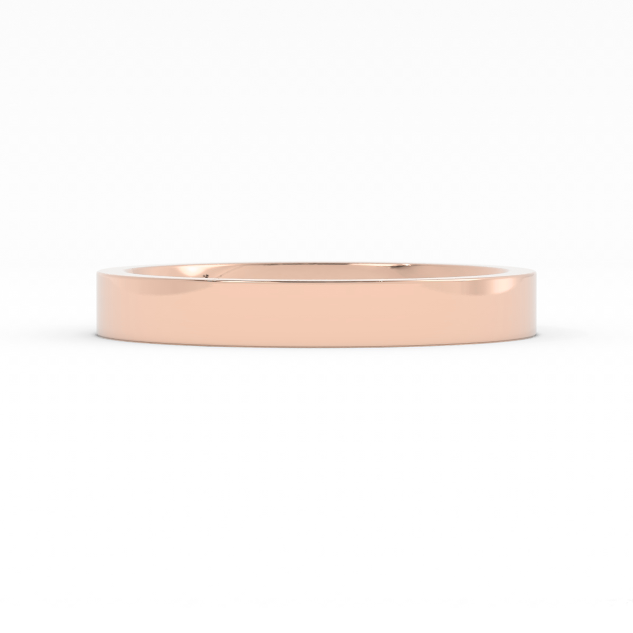 10K Rose Gold High Polish Flat 3mm Wedding Band