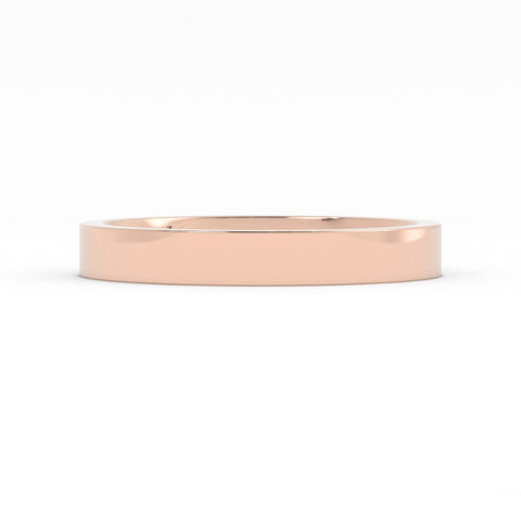 10K Rose Gold 3mm  Flat Comfort Fit Wedding Band