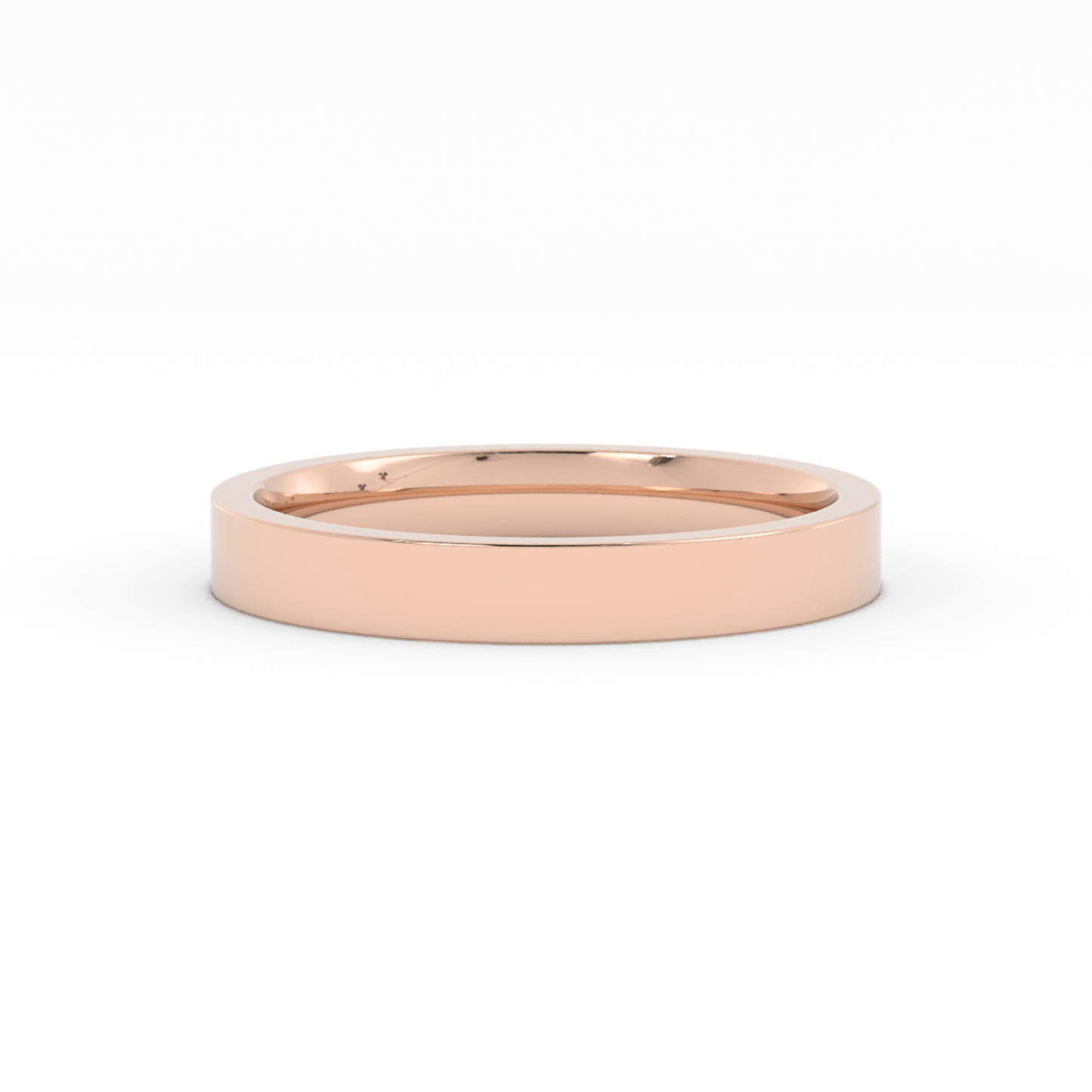 10K Rose Gold 3mm  Flat Comfort Fit Wedding Band
