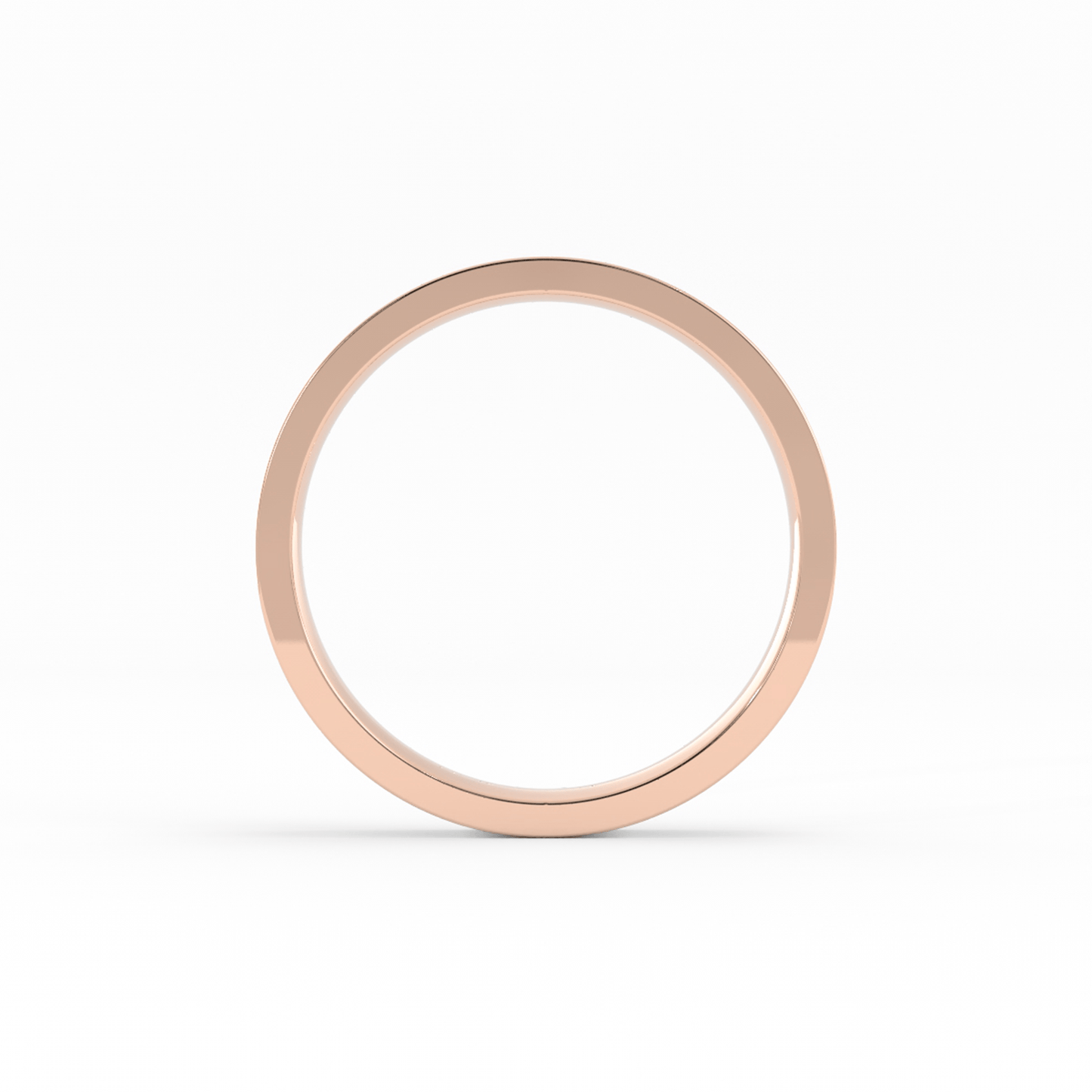 10K Rose Gold 3mm  Flat Comfort Fit Wedding Band