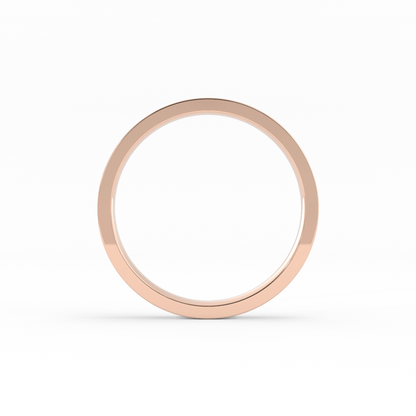14K Rose Gold 3mm  Flat Comfort Fit Wedding Band
