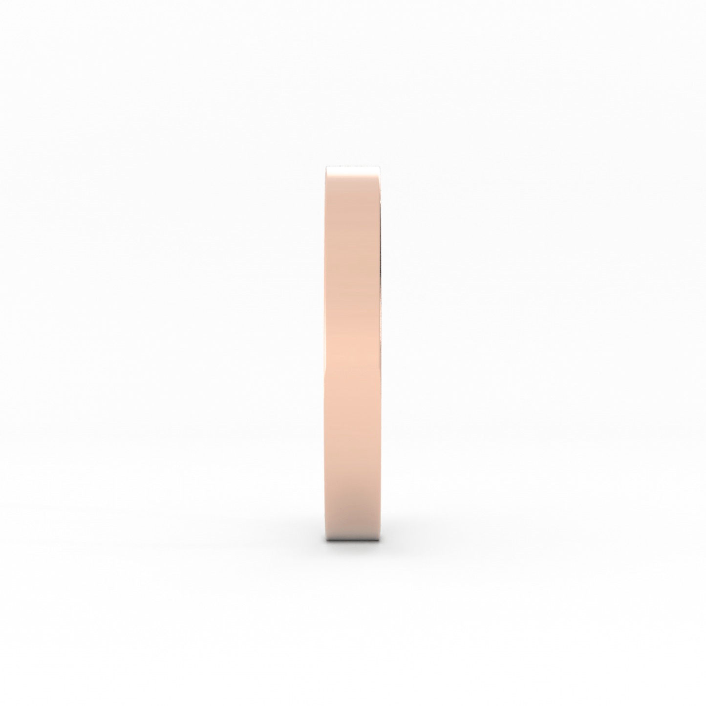 14K Rose Gold 3mm  Flat Comfort Fit Wedding Band