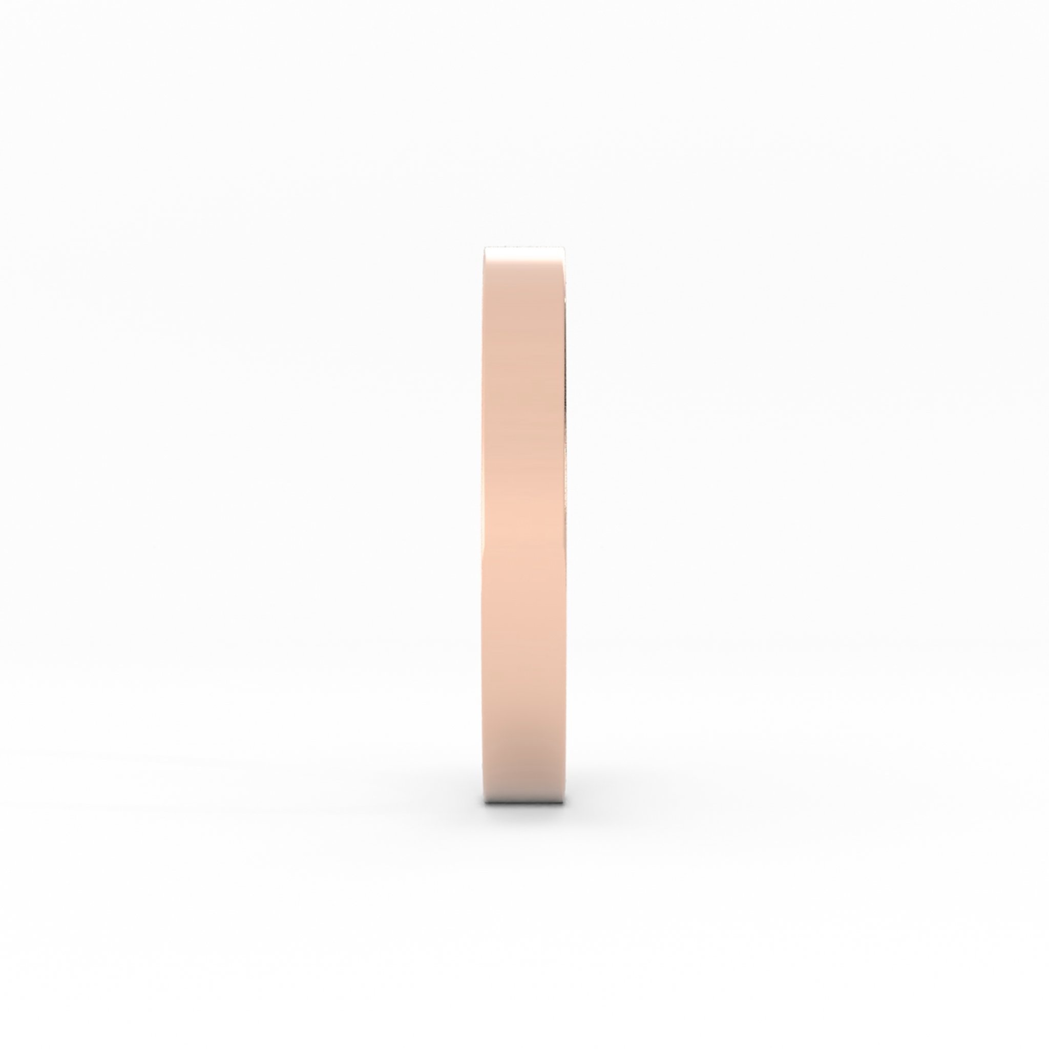 14K Rose Gold High Polish Flat 3mm Wedding Band