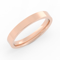14K Rose Gold 3mm  Flat Comfort Fit Wedding Band