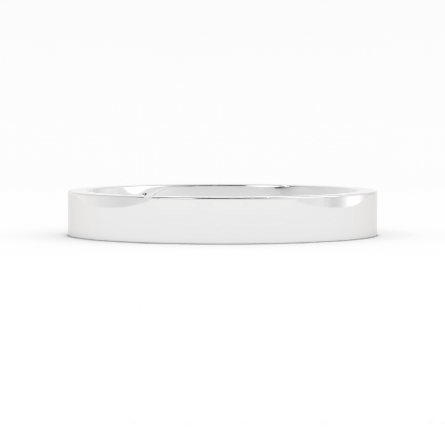 Platinum 3mm  Flat Comfort Fit Wedding Band
