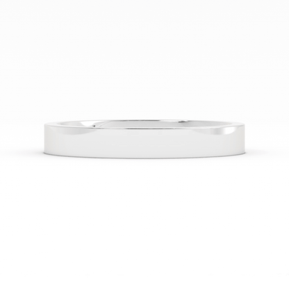 10K White Gold 3mm  Flat Comfort Fit Wedding Band