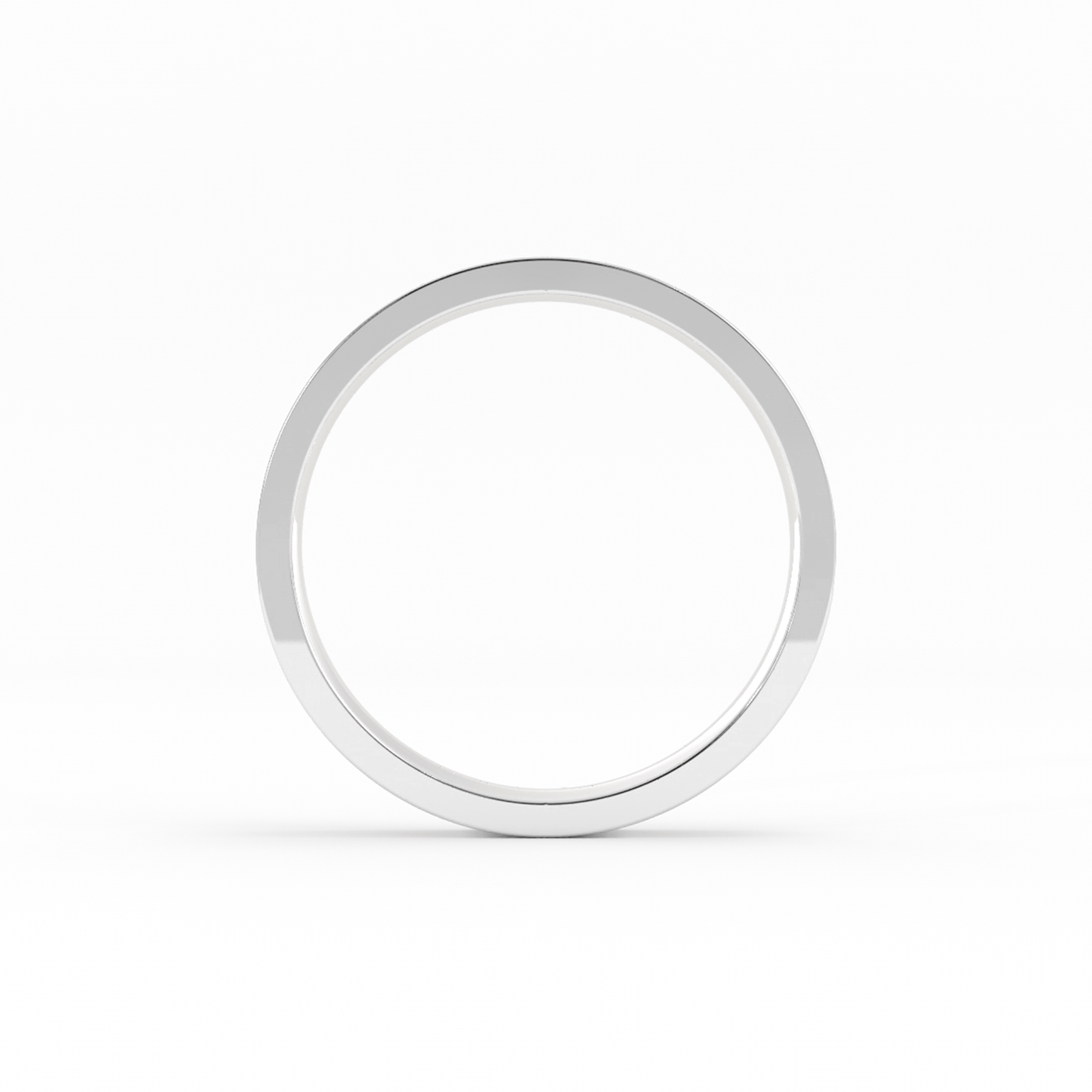 14K White Gold 3mm  Flat Comfort Fit Wedding Band