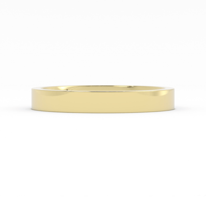 14K Yellow Gold 3mm  Flat Comfort Fit Wedding Band