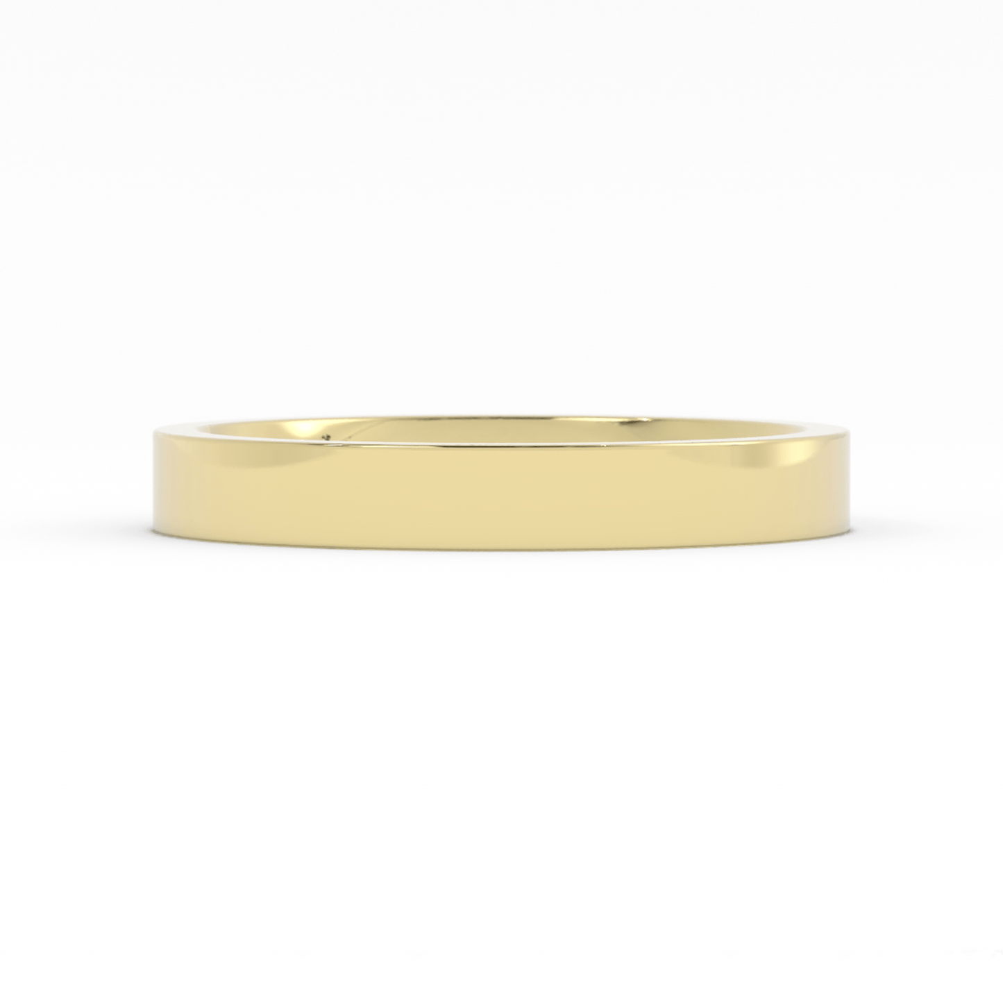 10K Yellow Gold 3mm  Flat Comfort Fit Wedding Band