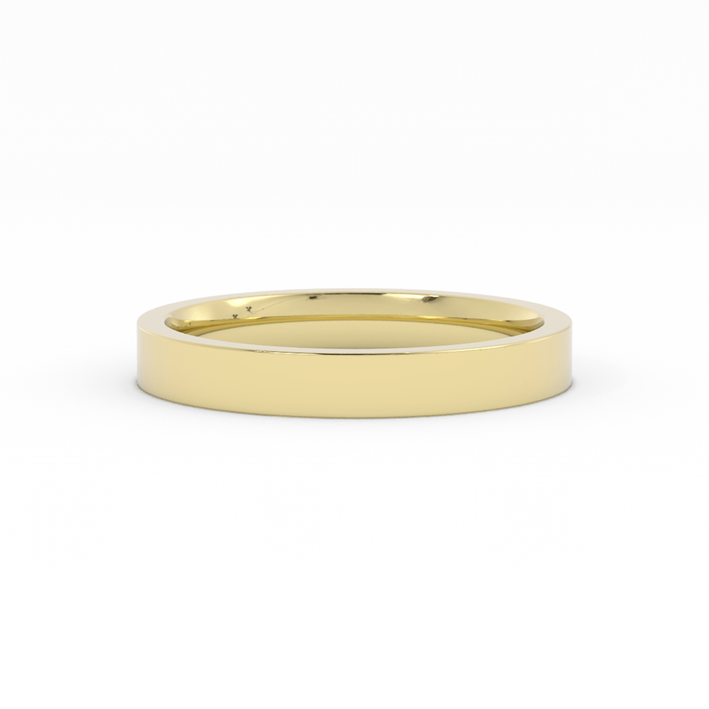 18K Yellow Gold 3mm  Flat Comfort Fit Wedding Band